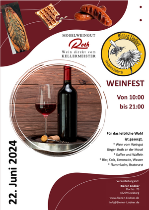 Bienen Lindner´s Weinfest am 22. Juni 2024
